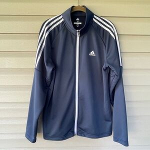 Adidas Golf Men's Blue White Stripes Zip Up Jacket Size M